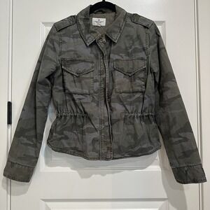 AMERICAN EAGLE Women Camo Utility Jacket  Military Grunge Gorpcore Streetwear S